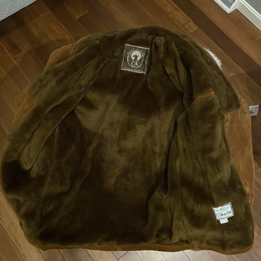 GA Italian Textile Group Handmade Shearling Mens Coat - Picture 7 of 14